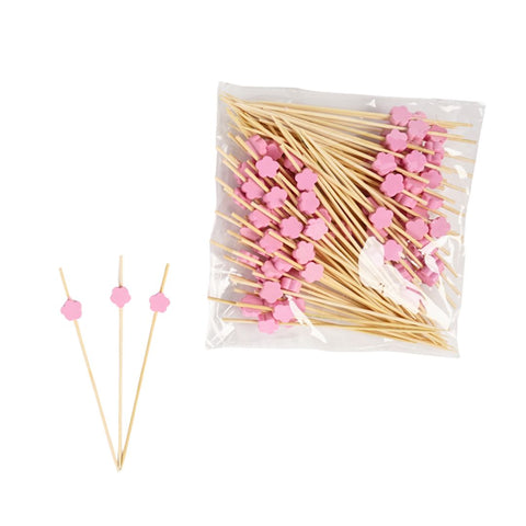 Cocktail Pick - Pink Flower (Pack of 100) by Alkademie - Alambika Canada