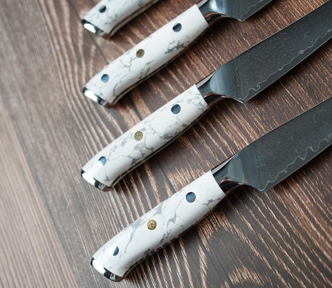Steak Knife - Marble handle - set of 4 by Alkademie - Alambika Canada
