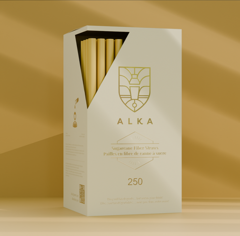 Sugarcane Drinking Straws - 20cm  (pack of 250)