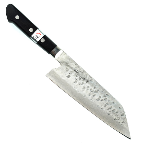 Fujiwara Santoku Shirogami 1 Tsuchime Packer wood western handle 180mm by Alambika - Alambika Canada