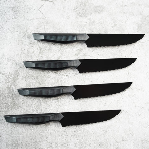 Steak Knife - Black Titanium -Set of 4 by Alambika - Alambika Canada