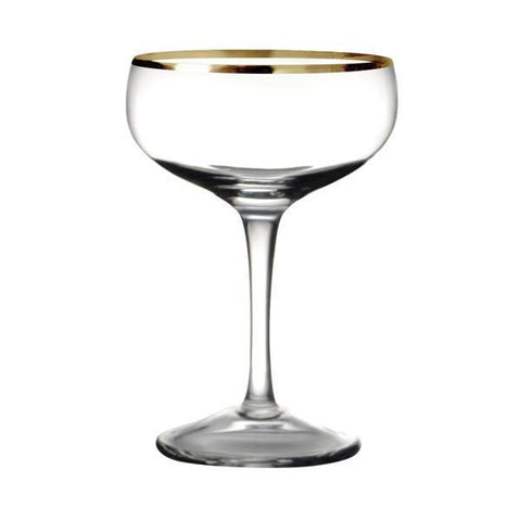 Cocktail Glass - Antoinette Coupe Gold Rim 6oz by Alambika - Alambika Canada